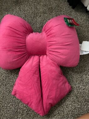 Source Unknown Hot Pink Bow Accent Pillow